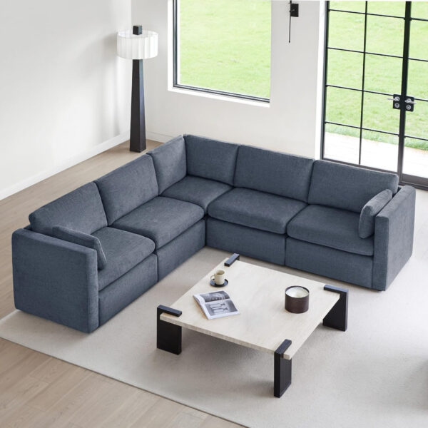 6885462ddb7721bd888b477fc4b9f2e942c67486b27c941c99c46.jpg CHITA Oversized Modular Sectional Sofa, FSC Certified L Shaped Sectional Couches for Living Room, 112 inch Width,4 Seat Modular Sofa with Storage Ottoman, Linen