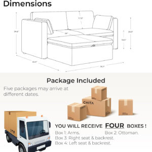 68854649706e94bc3f895b6d927d75a853c8d33b859135b9af63f.jpg CHITA Oversized Modular Sectional Sofa, FSC Certified L Shaped Sectional Couches for Living Room, 112 inch Width,4 Seat Modular Sofa with Storage Ottoman, Linen