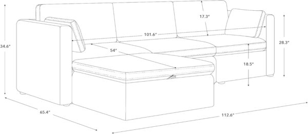 688546594a342c2816d71a72d1c1fcdf611b9284fba0a9b29b09c.jpg CHITA Oversized Modular Sectional Sofa, FSC Certified L Shaped Sectional Couches for Living Room, 112 inch Width,4 Seat Modular Sofa with Storage Ottoman, Linen