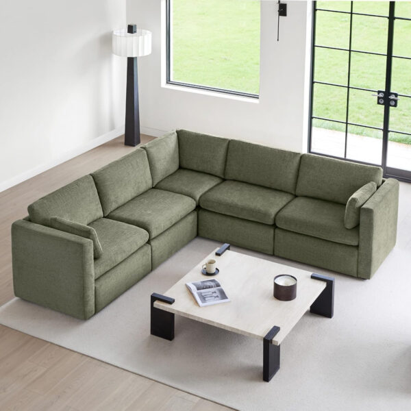 68854665e964b826a356cf9ac105e73181b4d85de61ccf5eaa100.jpg CHITA Oversized Modular Sectional Sofa, FSC Certified L Shaped Sectional Couches for Living Room, 112 inch Width,4 Seat Modular Sofa with Storage Ottoman, Linen