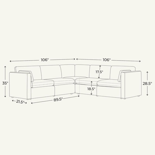 68854666b2234c78c7320baba91dba1e06a840a6b36c093a1d5ad.jpg CHITA Oversized Modular Sectional Sofa, FSC Certified L Shaped Sectional Couches for Living Room, 112 inch Width,4 Seat Modular Sofa with Storage Ottoman, Linen