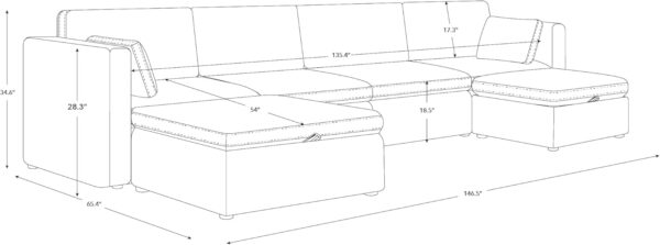 688546715d8f5dabc38d888744fc74f89f7f23ba94e702d5f3d16.jpg CHITA Oversized Modular Sectional Sofa, FSC Certified L Shaped Sectional Couches for Living Room, 112 inch Width,4 Seat Modular Sofa with Storage Ottoman, Linen