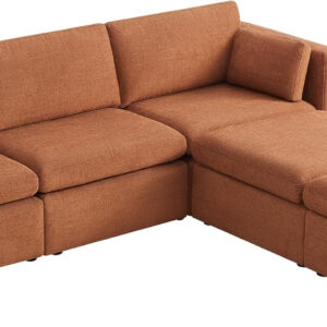 6885467e58e16936533873b3f0b71b0d94aa07d7ab45298d5b5a8.jpg CHITA Oversized Modular Sectional Sofa, FSC Certified L Shaped Sectional Couches for Living Room, 112 inch Width,4 Seat Modular Sofa with Storage Ottoman, Linen