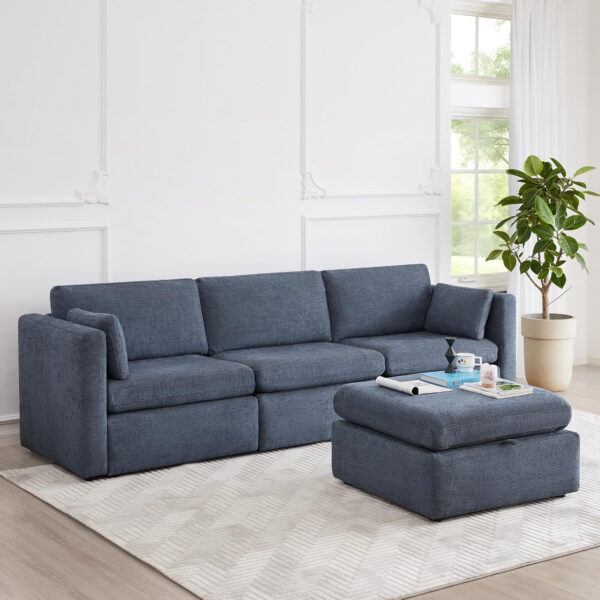 6885468ac182b1cf5d0ab4293711fe85877bbc1d525bae48779ad.jpg CHITA Oversized Modular Sectional Sofa, FSC Certified L Shaped Sectional Couches for Living Room, 112 inch Width,4 Seat Modular Sofa with Storage Ottoman, Linen