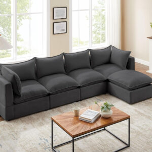Modular Sectional Sofa, 5 Seater Sofa with Reversible Chaise for Living Room, L Shape Sofa
