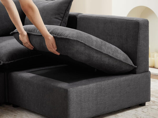 Modular Sectional Sofa, 5 Seater Sofa with Reversible Chaise for Living Room, L Shape Sofa