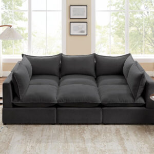 Modular Sectional Sofa, 5 Seater Sofa with Reversible Chaise for Living Room, L Shape Sofa