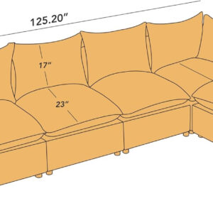 Modular Sectional Sofa, 5 Seater Sofa with Reversible Chaise for Living Room, L Shape Sofa