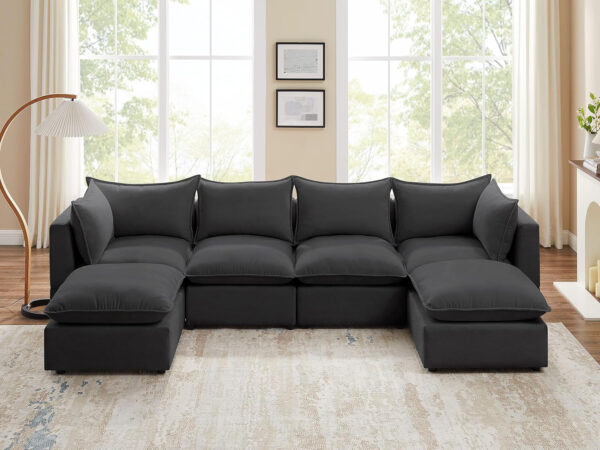 Modular Sectional Sofa, 5 Seater Sofa with Reversible Chaise for Living Room, L Shape Sofa
