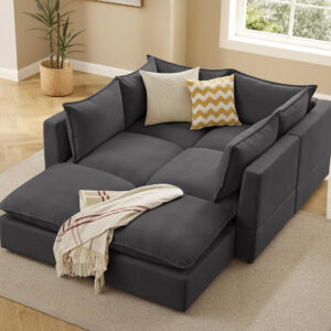 Modular Sectional Sofa, 5 Seater Sofa with Reversible Chaise for Living Room, L Shape Sofa