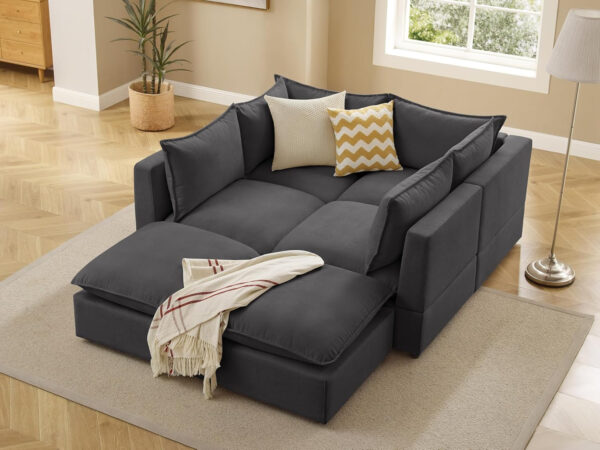 Modular Sectional Sofa, 5 Seater Sofa with Reversible Chaise for Living Room, L Shape Sofa