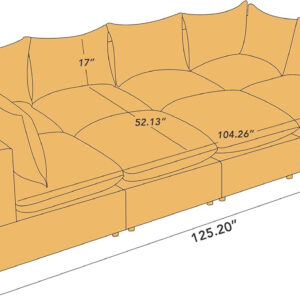 Modular Sectional Sofa, 5 Seater Sofa with Reversible Chaise for Living Room, L Shape Sofa