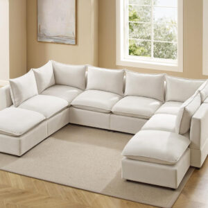 Modular Sectional Sofa, 5 Seater Sofa with Reversible Chaise for Living Room, L Shape Sofa