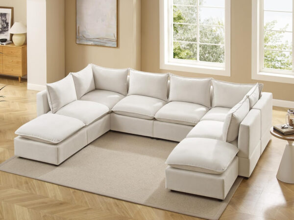 Modular Sectional Sofa, 5 Seater Sofa with Reversible Chaise for Living Room, L Shape Sofa