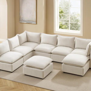 Modular Sectional Sofa, 5 Seater Sofa with Reversible Chaise for Living Room, L Shape Sofa