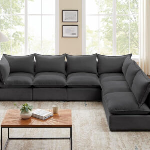 Modular Sectional Sofa, 5 Seater Sofa with Reversible Chaise for Living Room, L Shape Sofa