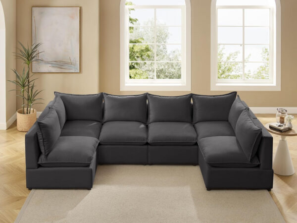 Modular Sectional Sofa, 5 Seater Sofa with Reversible Chaise for Living Room, L Shape Sofa