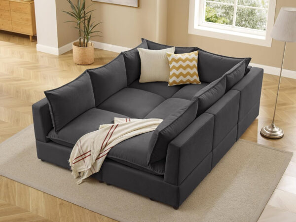 Modular Sectional Sofa, 5 Seater Sofa with Reversible Chaise for Living Room, L Shape Sofa