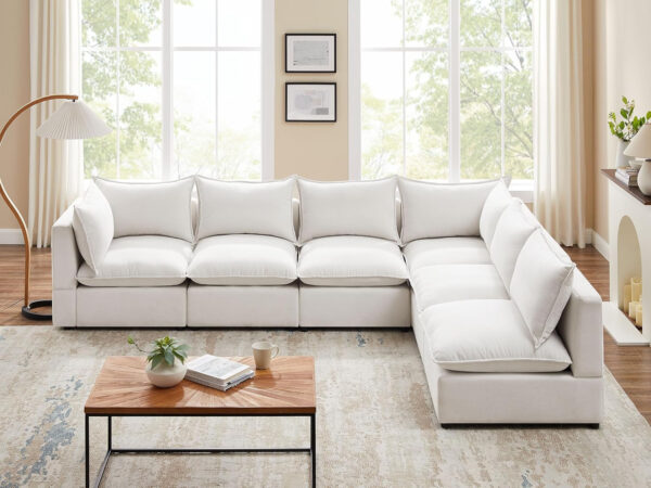 Modular Sectional Sofa, 5 Seater Sofa with Reversible Chaise for Living Room, L Shape Sofa