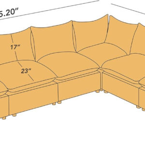 Modular Sectional Sofa, 5 Seater Sofa with Reversible Chaise for Living Room, L Shape Sofa