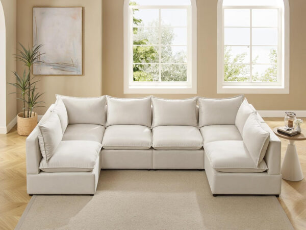 Modular Sectional Sofa, 5 Seater Sofa with Reversible Chaise for Living Room, L Shape Sofa