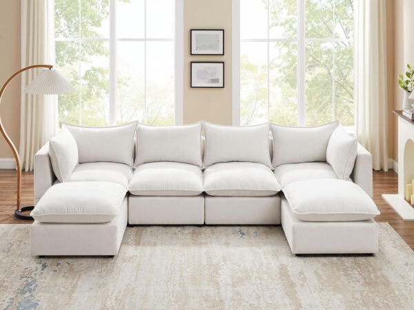 Modular Sectional Sofa, 5 Seater Sofa with Reversible Chaise for Living Room, L Shape Sofa