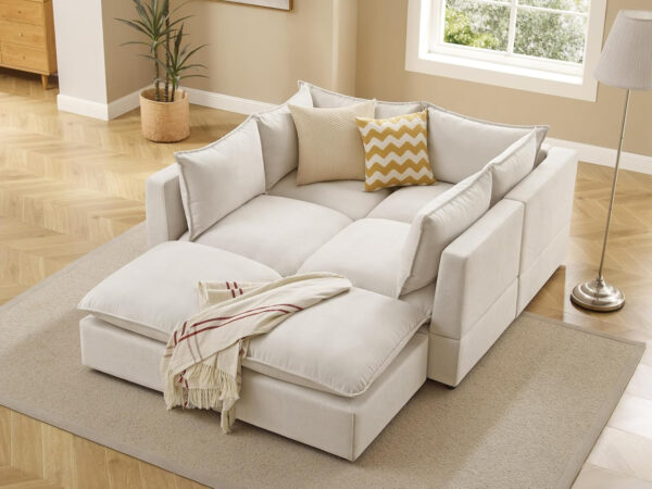 Modular Sectional Sofa, 5 Seater Sofa with Reversible Chaise for Living Room, L Shape Sofa