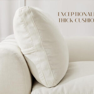 110" Cloud Sectional Couches for Living Room, Convertible L-Shape Couch with Ottoman, 3 Seater Modular Sectional Sofa, Warm White