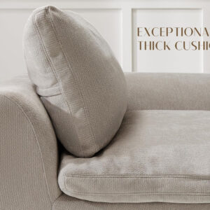 110" Cloud Sectional Couches for Living Room, Convertible L-Shape Couch with Ottoman, 3 Seater Modular Sectional Sofa, Warm White