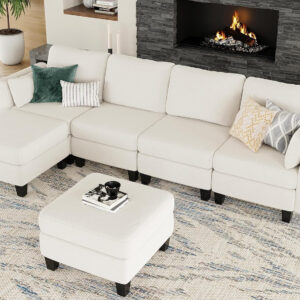 Modular Sectional Sofa, Convertible U Shaped Sofa Couch with High Density Memory Foam, 6 Seat Comfy Modular Sofa Couch for Living Room, Modern U Shaped Sectional Sofa, Dimgrey