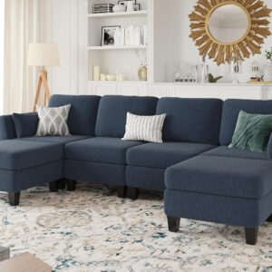 Modular Sectional Sofa, Convertible U Shaped Sofa Couch with High Density Memory Foam, 6 Seat Comfy Modular Sofa Couch for Living Room, Modern U Shaped Sectional Sofa, Dimgrey