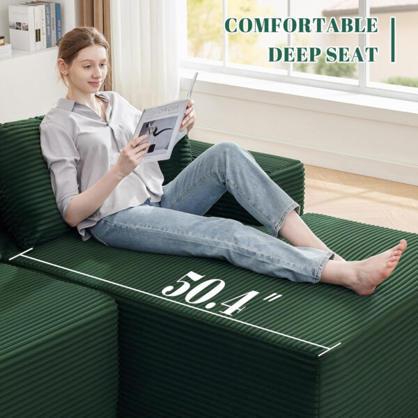 110” Cloud Sectional Couch, Boneless Sofa for Living Room, Modular Sectional Sofa with Deep Seat, Comfy Fluffy Couch with L-Shaped Chaise, No Assembly Required (Left-Facing Chaise, Dark Grey)