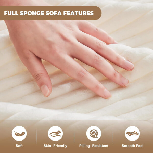 110” Cloud Sectional Couch, Boneless Sofa for Living Room, Modular Sectional Sofa with Deep Seat, Comfy Fluffy Couch with L-Shaped Chaise, No Assembly Required (Left-Facing Chaise, Dark Grey)