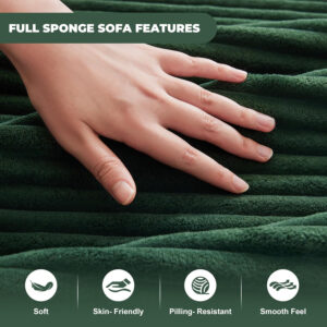 110” Cloud Sectional Couch, Boneless Sofa for Living Room, Modular Sectional Sofa with Deep Seat, Comfy Fluffy Couch with L-Shaped Chaise, No Assembly Required (Left-Facing Chaise, Dark Grey)