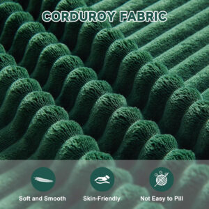 135.4" Cloud Couch Sectional, Modular Sofa with Deep Seat, Plush Corduroy U Shaped Boneless Couch, Convertible Sectional Couches for Living Room, 6Seat, Black