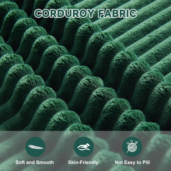 135.4" Cloud Couch Sectional, Modular Sofa with Deep Seat, Plush Corduroy U Shaped Boneless Couch, Convertible Sectional Couches for Living Room, 6Seat, Black