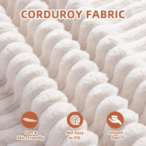 135.4" Cloud Couch Sectional, Modular Sofa with Deep Seat, Plush Corduroy U Shaped Boneless Couch, Convertible Sectional Couches for Living Room, 6Seat, Black