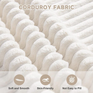 135.4" Cloud Couch Sectional, Modular Sofa with Deep Seat, Plush Corduroy U Shaped Boneless Couch, Convertible Sectional Couches for Living Room, 6Seat, Black