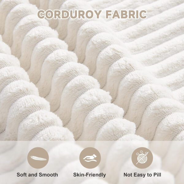 135.4" Cloud Couch Sectional, Modular Sofa with Deep Seat, Plush Corduroy U Shaped Boneless Couch, Convertible Sectional Couches for Living Room, 6Seat, Black