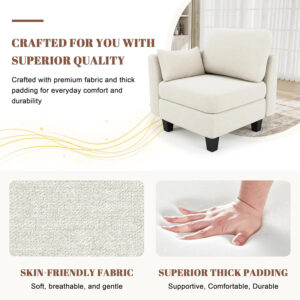 Sectional Sleeper Sofa, 6 Seaters Dark Grey Modular Sleeper Sofa Couch, Comfy Sectionals Couches Bed, Convertible Sofas with Ottomans, Modular Sectional Couches for Living Room