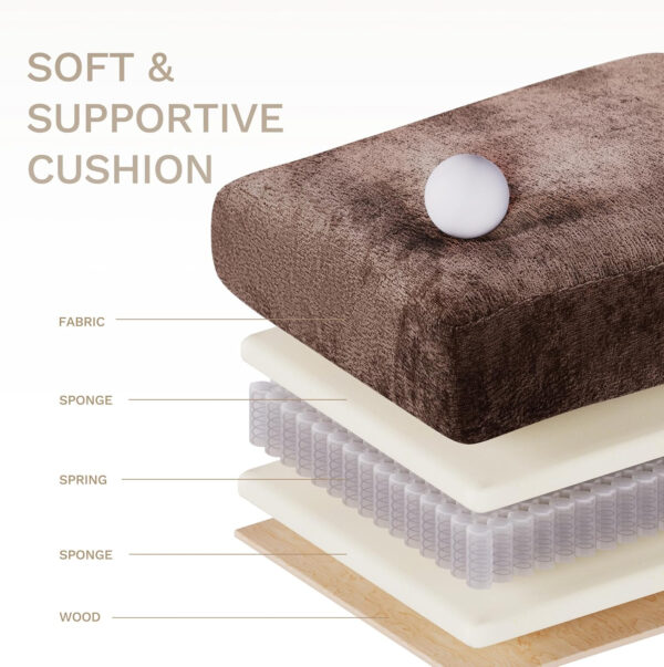 COLAMY 118" U-Shaped Sectional Couch, 4-Seat Modular Sofa with 2 Ottomans and Foldable Side Table, Grey for Living Room