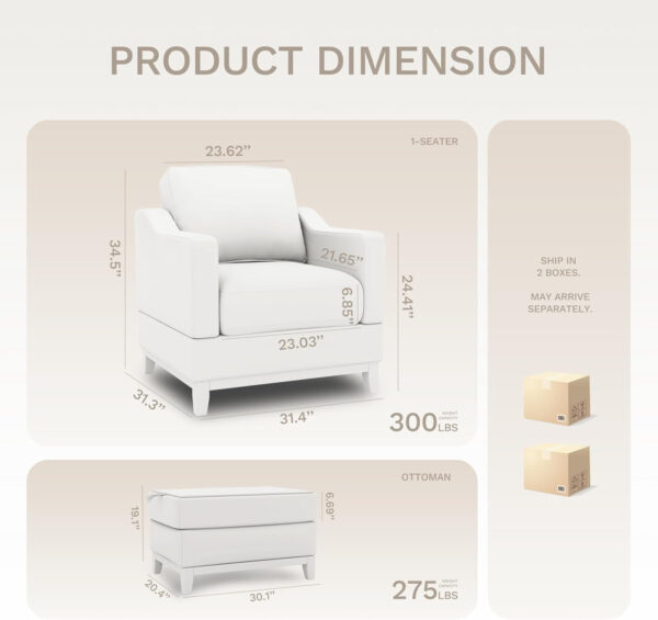 COLAMY 118" U-Shaped Sectional Couch, 4-Seat Modular Sofa with 2 Ottomans and Foldable Side Table, Grey for Living Room