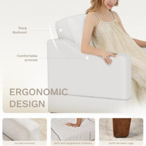 COLAMY 118" U-Shaped Sectional Couch, 4-Seat Modular Sofa with 2 Ottomans and Foldable Side Table, Grey for Living Room