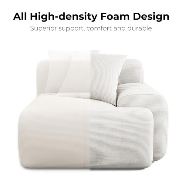 68855a5747f9675b1d666e511924f7f5f5981a9b7976e87abe2da.jpg LIKIMIO 118" Modern L-Shaped Modular Sectional Sofa for Living Room, Corduroy Upholstery Beige, Oversized 3-Seater Couch with Deep Seat and Movable Ottoman – No Assembly