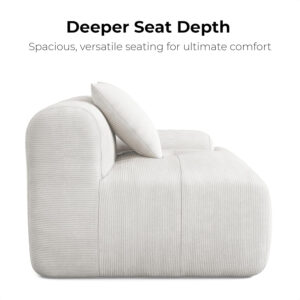 68855a582f818c3ae094f12616b1eb58dd8f0aabf5c1b6fa22a9a.jpg LIKIMIO 118" Modern L-Shaped Modular Sectional Sofa for Living Room, Corduroy Upholstery Beige, Oversized 3-Seater Couch with Deep Seat and Movable Ottoman – No Assembly