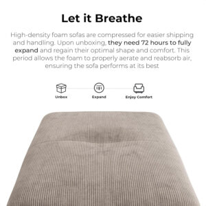 68855a629ed5d8509eda55494986d253a19cbf9f3deae0593da2c.jpg LIKIMIO 118" Modern L-Shaped Modular Sectional Sofa for Living Room, Corduroy Upholstery Beige, Oversized 3-Seater Couch with Deep Seat and Movable Ottoman – No Assembly