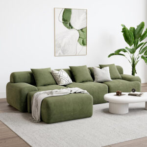 68855a6a4ee33ea8cd3de0ab8c99abb4b7af0289eb7d9ebb8767e.jpg LIKIMIO 118" Modern L-Shaped Modular Sectional Sofa for Living Room, Corduroy Upholstery Beige, Oversized 3-Seater Couch with Deep Seat and Movable Ottoman – No Assembly