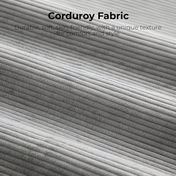 68855a767a69fba335829436a41f4b8d70998739cc2231aa46d53.jpg LIKIMIO 118" Modern L-Shaped Modular Sectional Sofa for Living Room, Corduroy Upholstery Beige, Oversized 3-Seater Couch with Deep Seat and Movable Ottoman – No Assembly