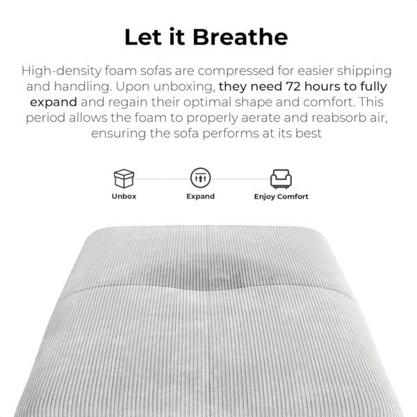 68855a775ca95f0c85b03930d4df3425812c92413dfaa9919d6da.jpg LIKIMIO 118" Modern L-Shaped Modular Sectional Sofa for Living Room, Corduroy Upholstery Beige, Oversized 3-Seater Couch with Deep Seat and Movable Ottoman – No Assembly