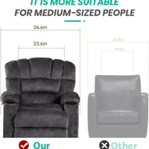 Recliner Chair Modern Ergonomic Lounge Single Sofa Seat Living Room Gravity Recliners Foam Filling 2 Cup Holders & Side Pocket